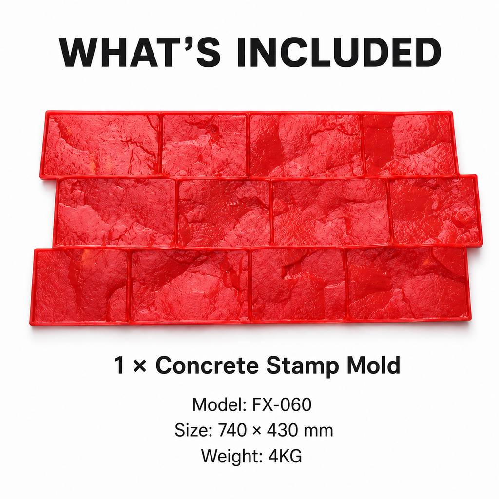 FX-060 Stacked Stone Concrete Border Stamp - kasama sa set