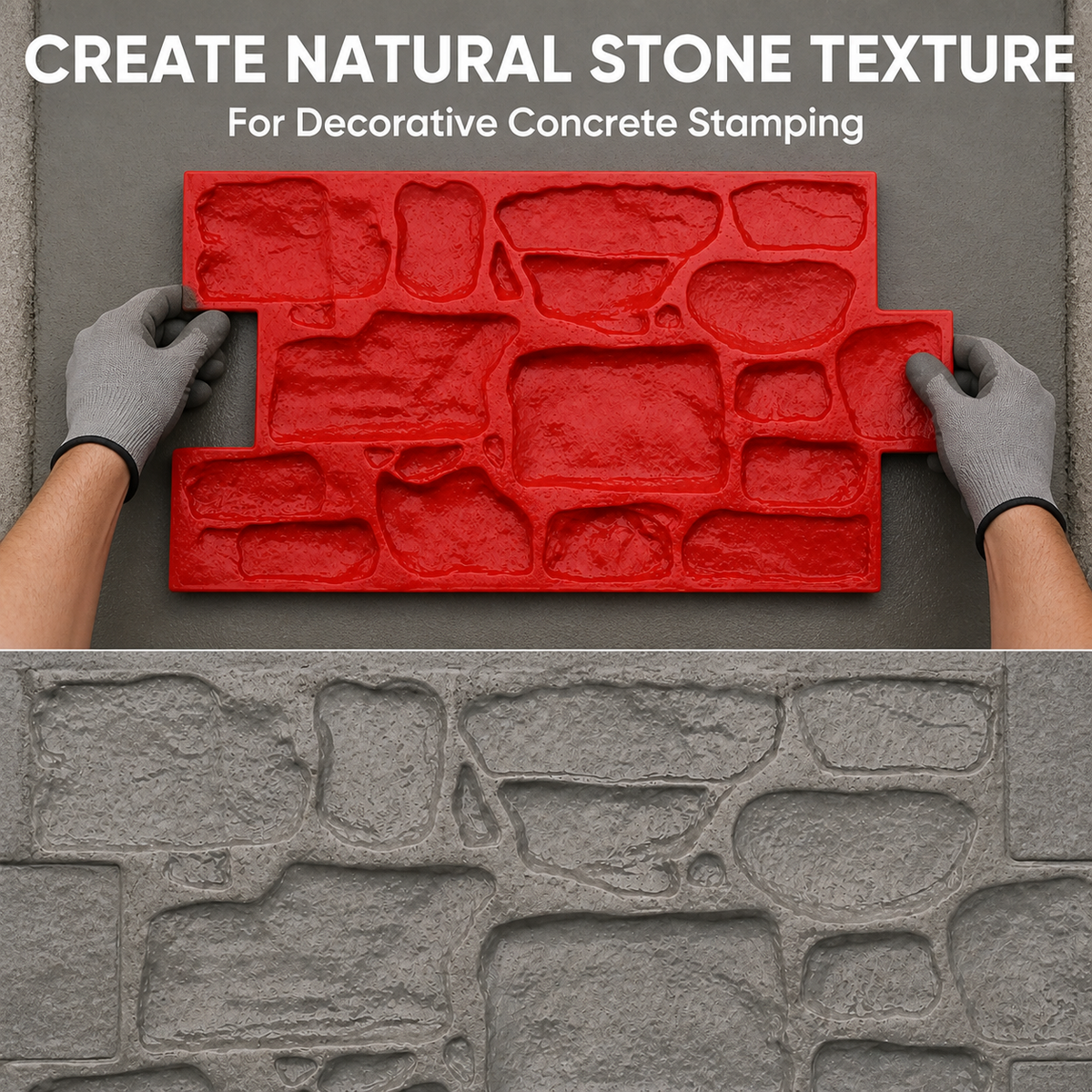 FX-062 Stacked Ledgestone Concrete Border Stamp - aplikasyon