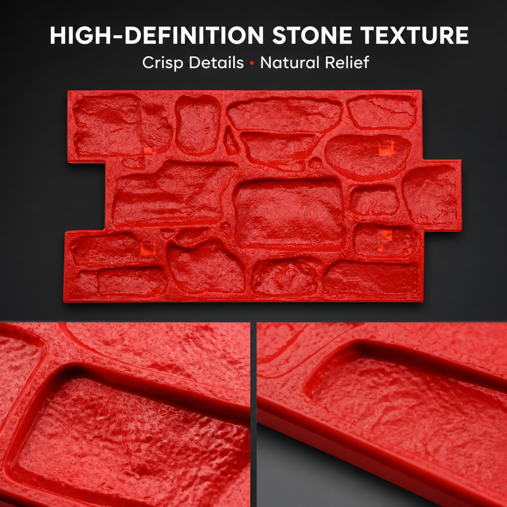 FX-062 Stacked Ledgestone Concrete Border Stamp - detalye ng texture