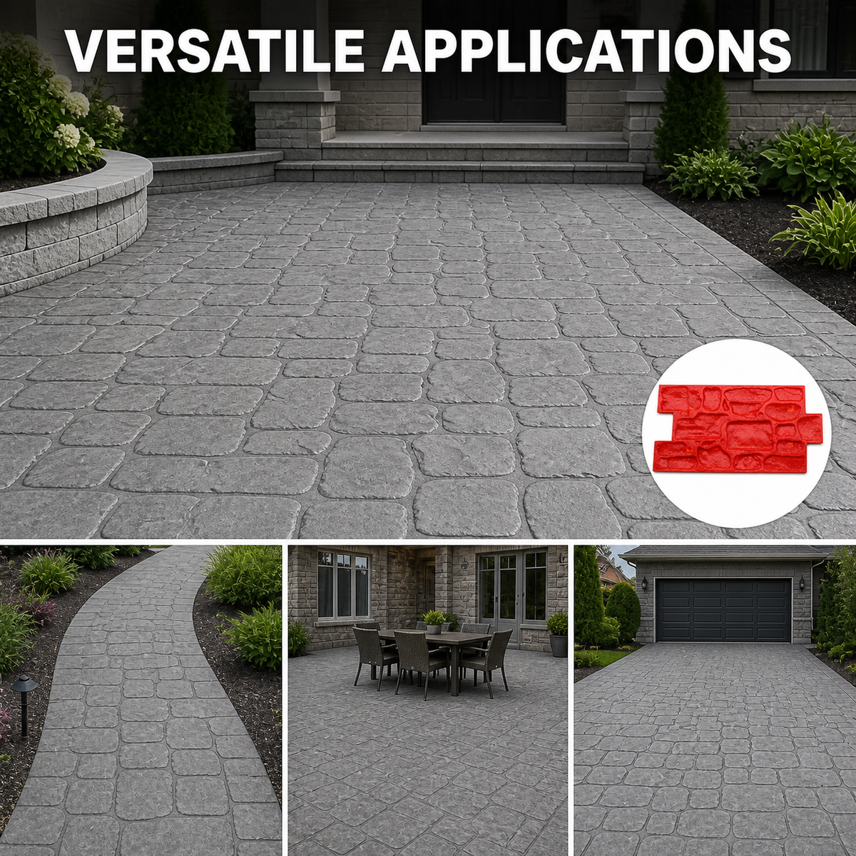 FX-062 Stacked Ledgestone Concrete Border Stamp - mga aplikasyon