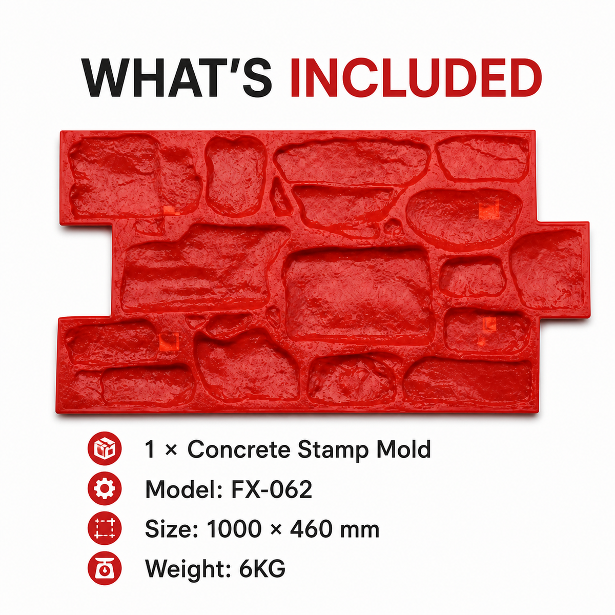 FX-062 Stacked Ledgestone Concrete Border Stamp - kasama sa set