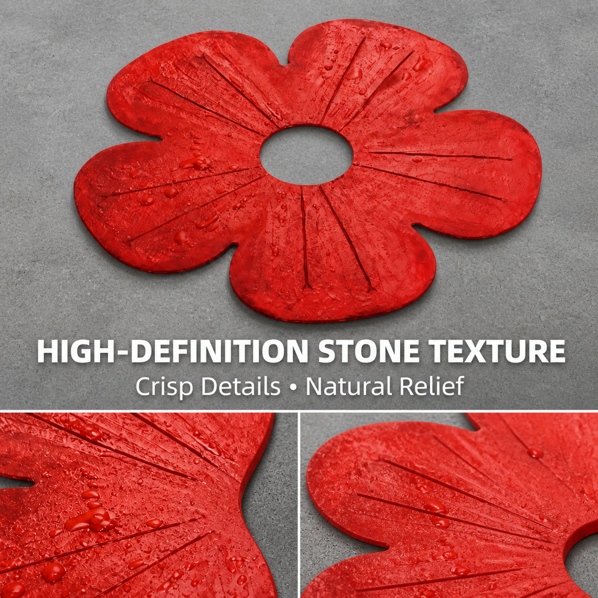 FX-074 Flower Ring Tree Surround Mold - texture detail