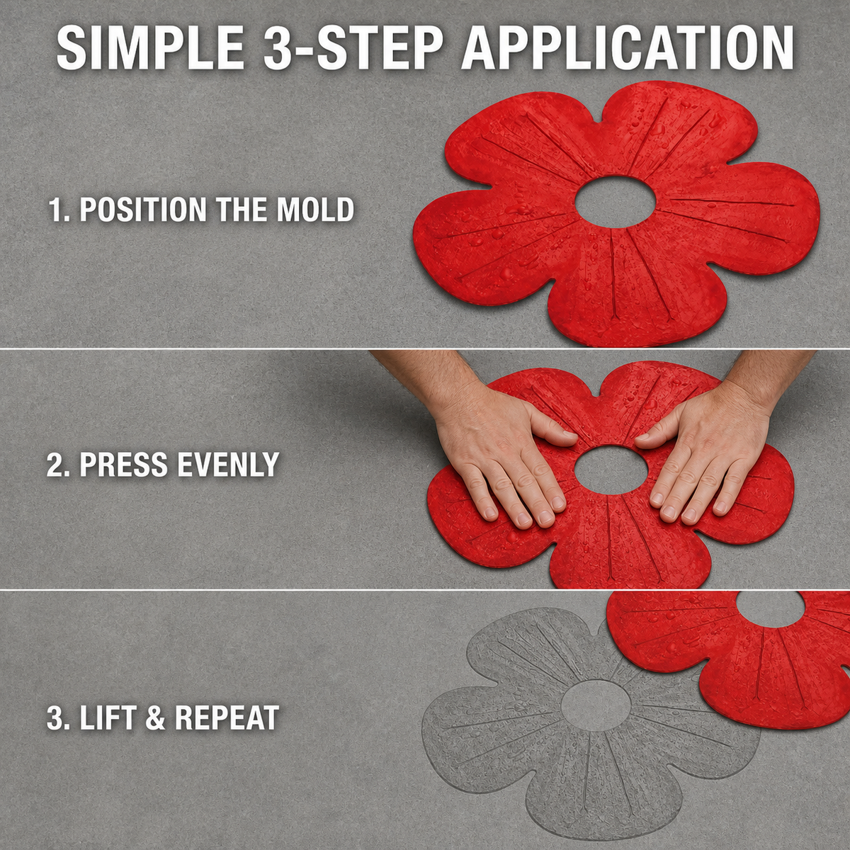FX-074 Flower Ring Tree Surround Mold - three step use