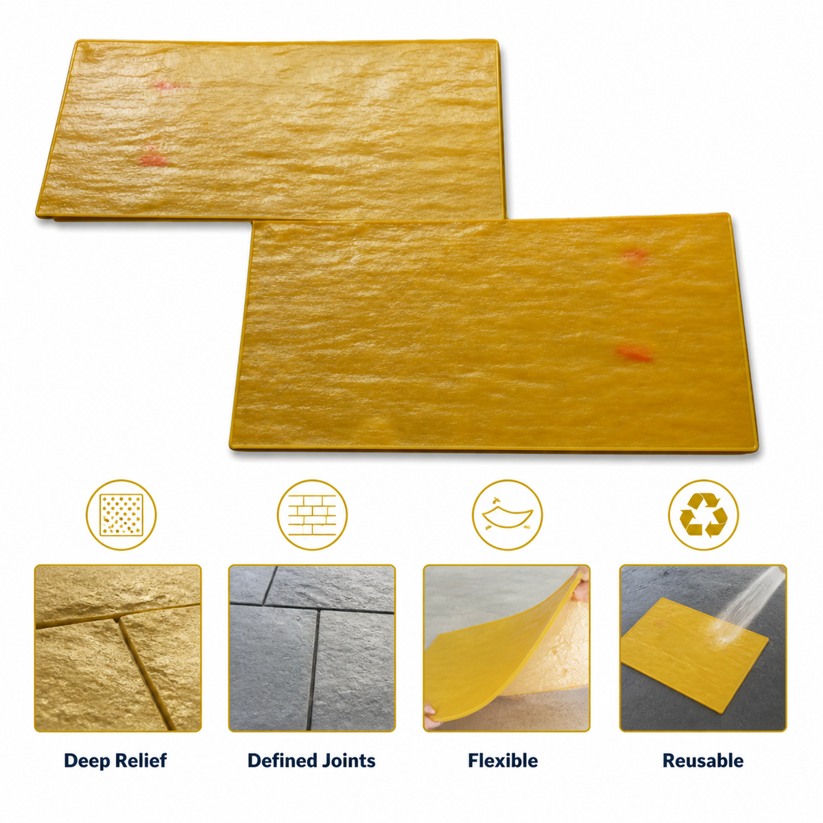FX-075 Textured Sandstone Paver Stamp - pangunahing tampok