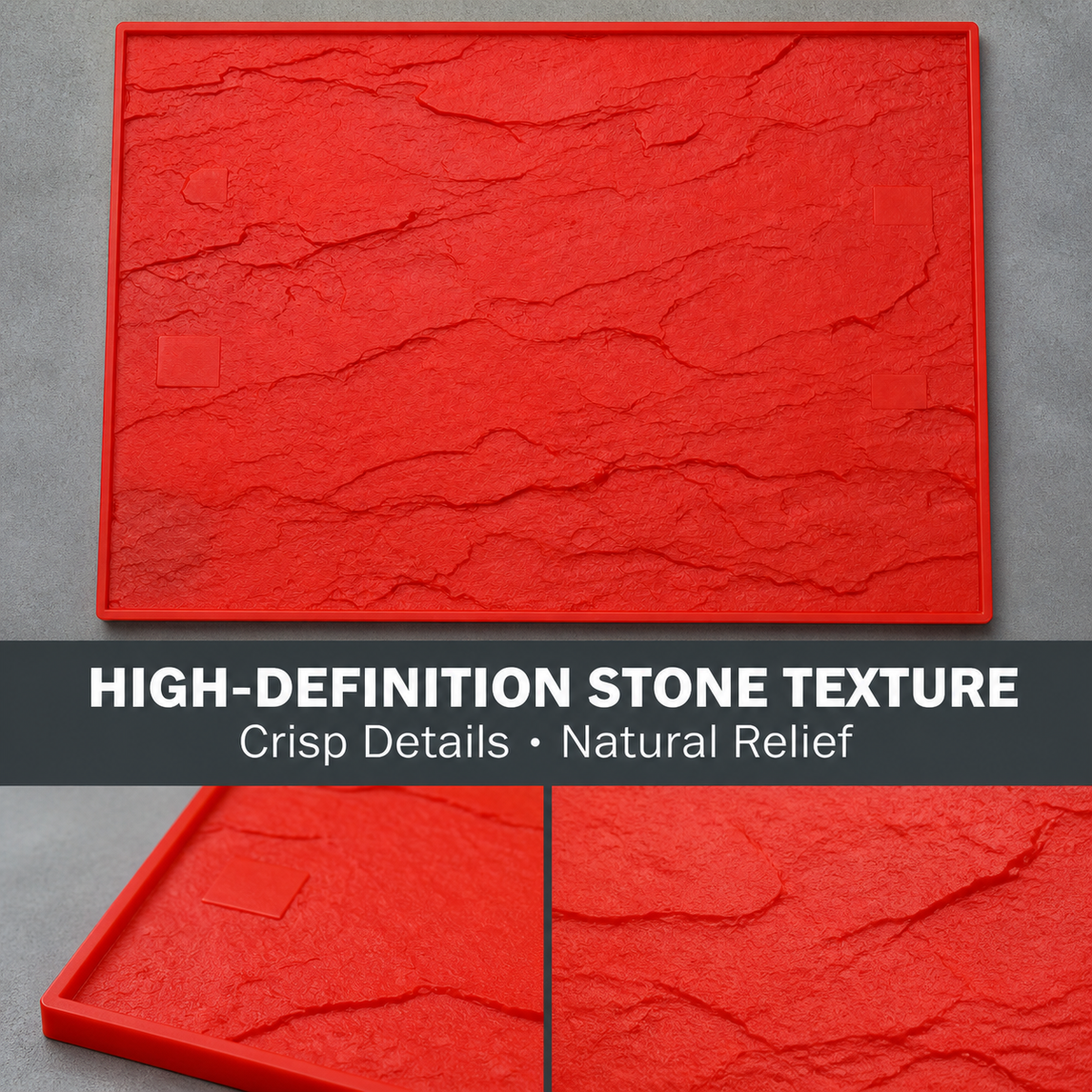 FX-076 Sello cuadrado de textura de roca - detalle de textura