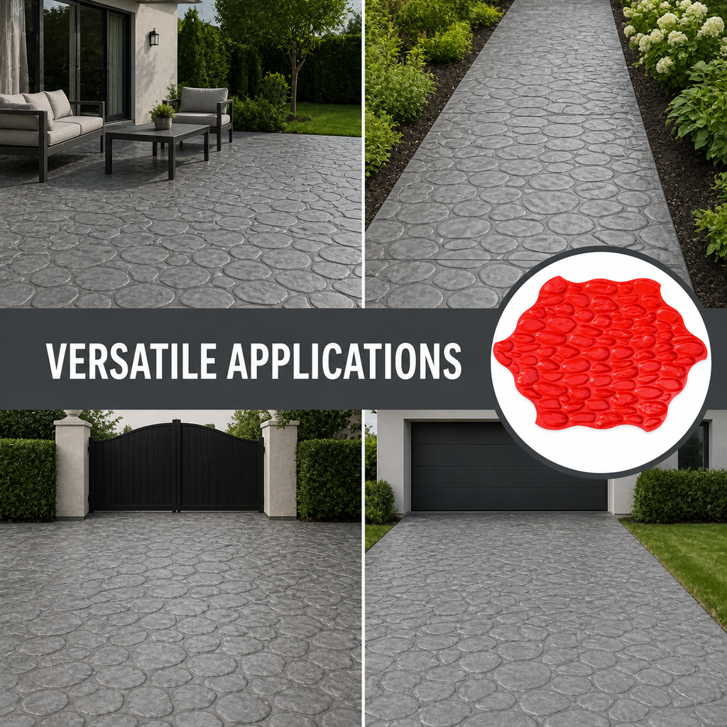 FX-094 မြစ်ခဲပုံ Concrete Stamp Mat - အသုံးပြုပုံများ