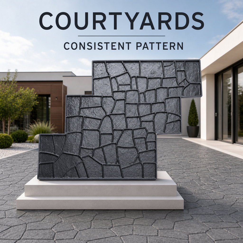 FX-103 Irregular Cobblestone Walkway Stamp - courtyard