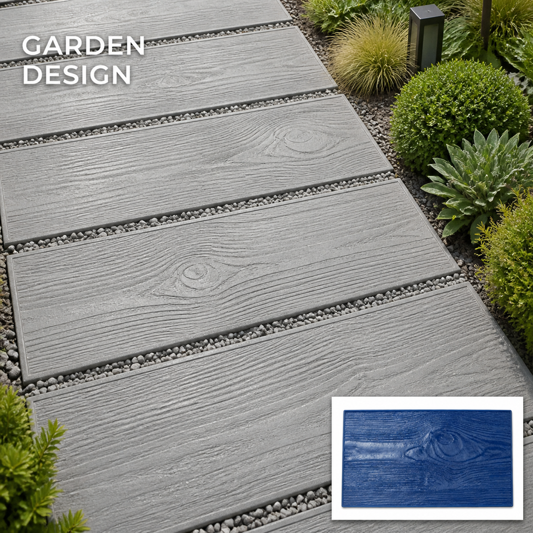 FX-106 Wood Grain Plank Concrete Skin - garden