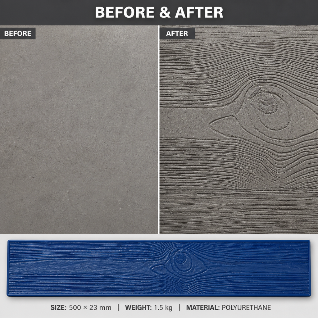 FX-106 Wood Grain Plank Concrete Skin - before after