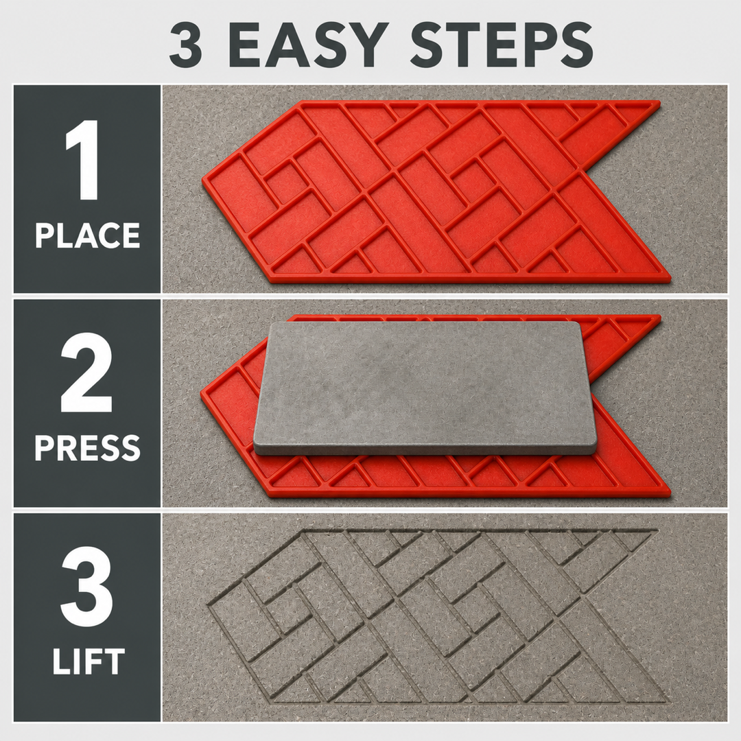 FX-109 Herringbone Chevron Brick Border - three steps
