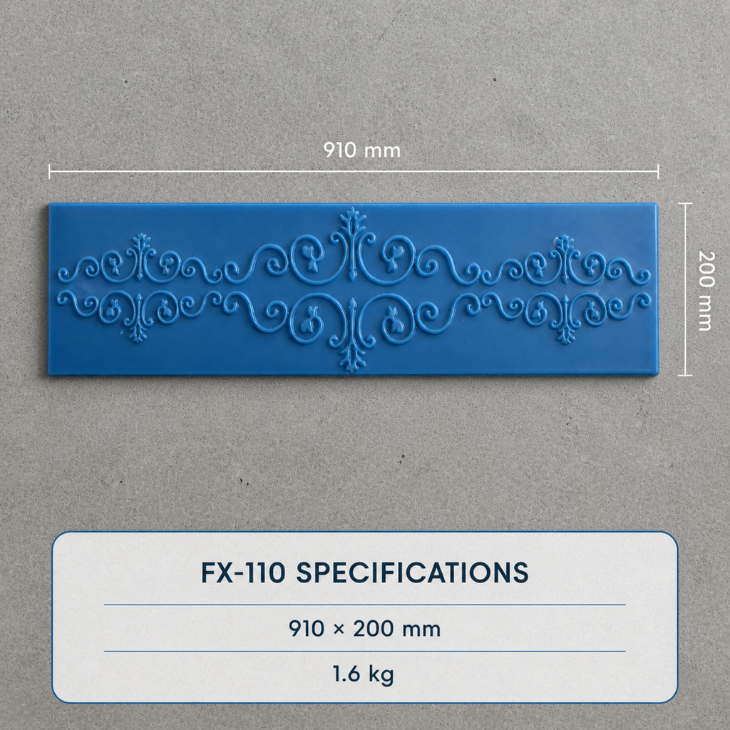 FX-110 แม่พิมพ์ลาย Ornamental Scroll สำหรับขอบคอนกรีต - รายละเอียดทางเทคนิค
