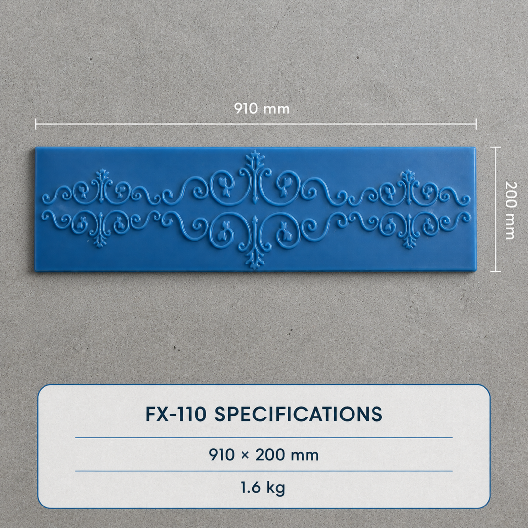FX-110 แม่พิมพ์ลาย Ornamental Scroll สำหรับขอบคอนกรีต - รายละเอียดทางเทคนิค
