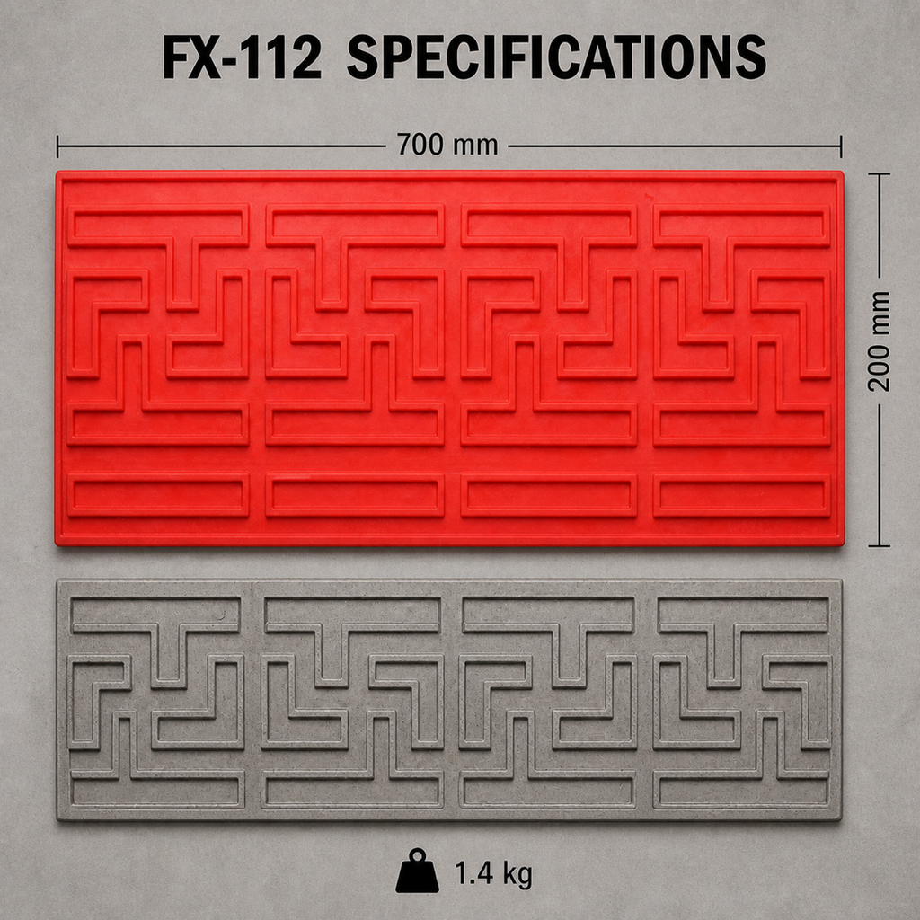 FX-112 Molde de borde geométrico tipo laberinto para concreto - especificaciones