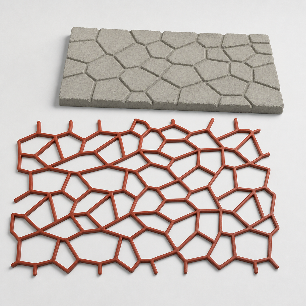FX-126 Random Stone Concrete Paving Stencil - hero