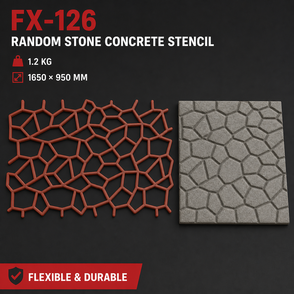 FX-126 Random Stone Concrete Paving Stencil - specifications