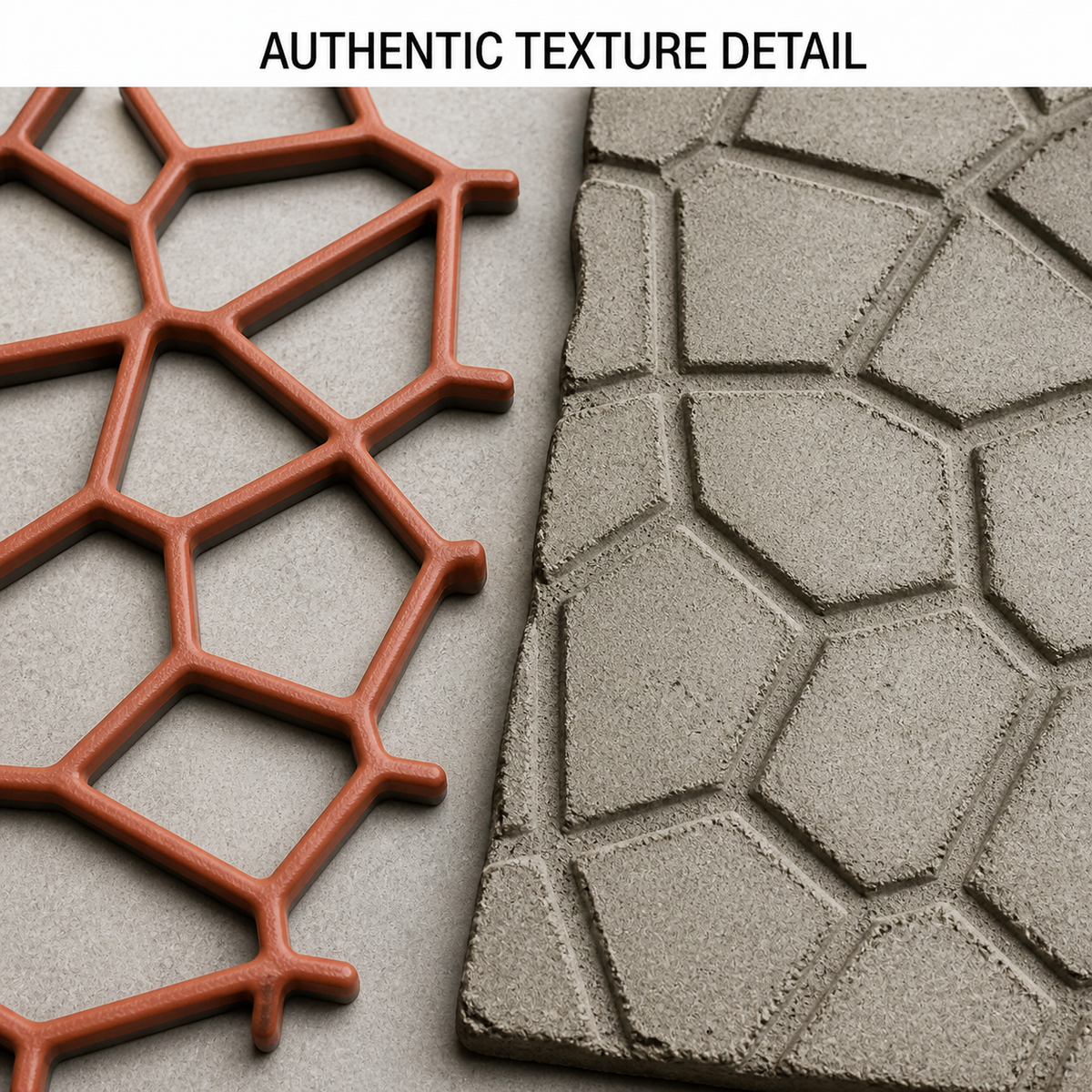 FX-126 Random Stone Concrete Paving Stencil - texture detail