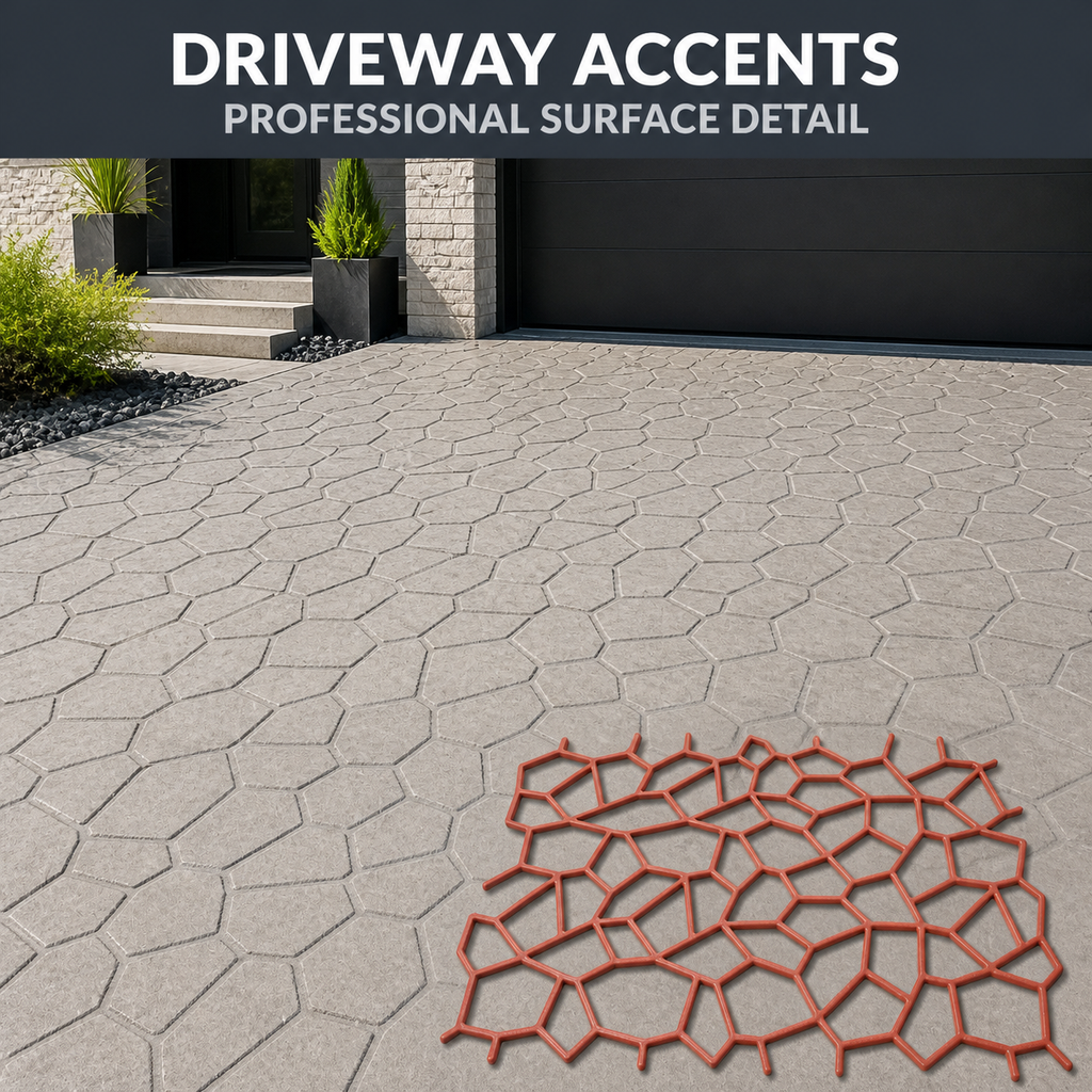 FX-126 Random Stone Concrete Paving Stencil - application 3