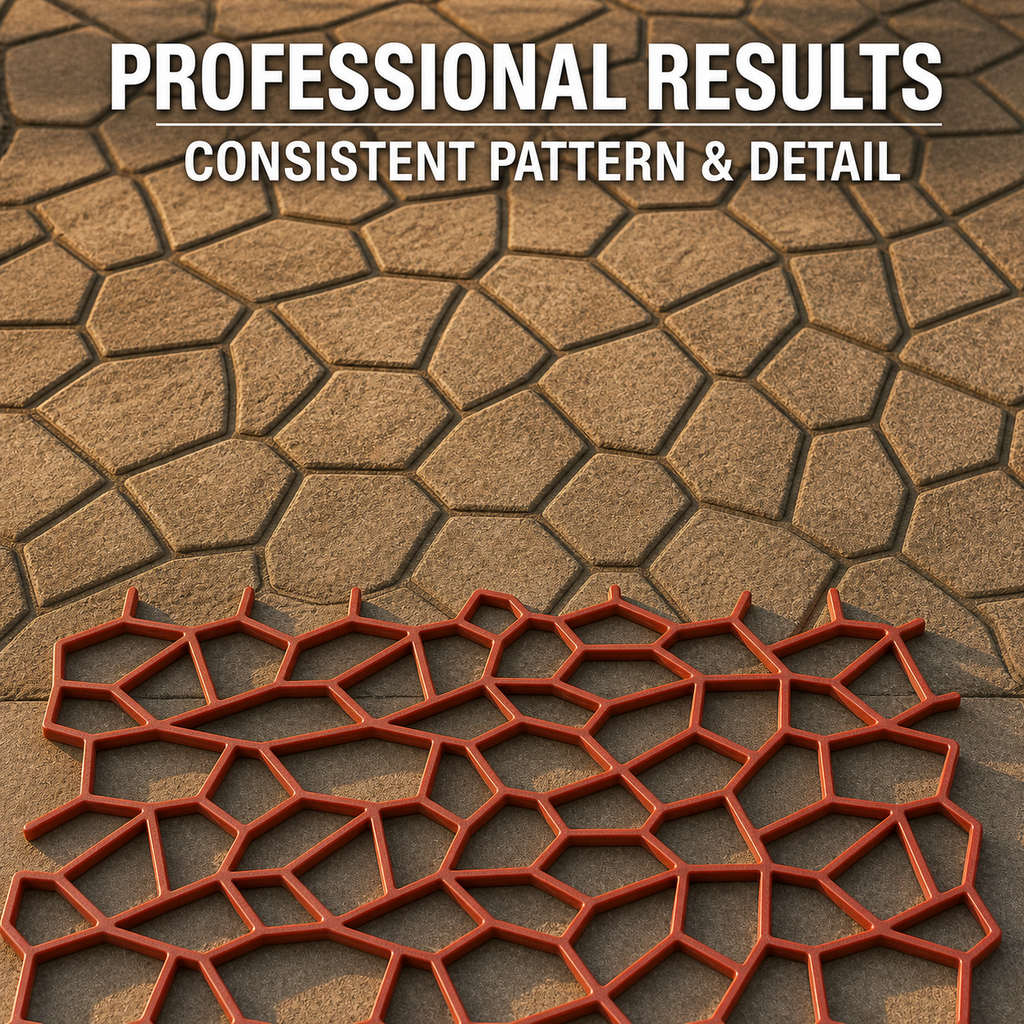 FX-126 Random Stone Concrete Paving Stencil - professional results