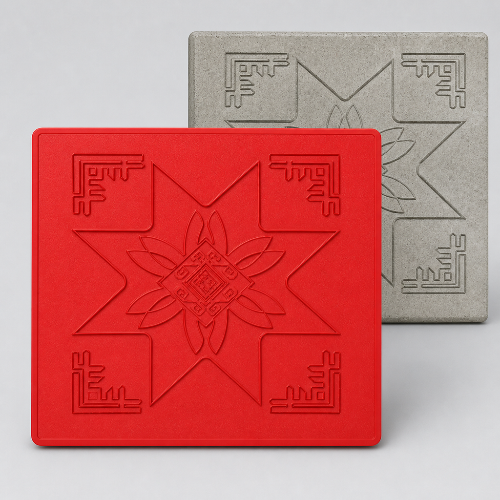FX-129 Lotus Yıldız Madalyon Kabartma Kalıbı - ana görsel
