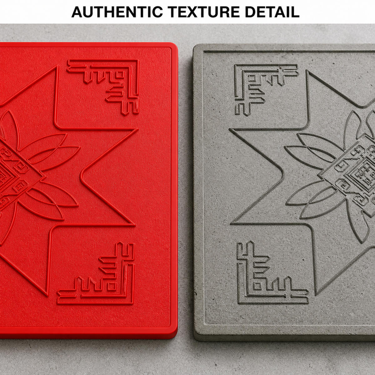 FX-129 Lotus Yıldız Madalyon Kabartma Kalıbı - doku detay