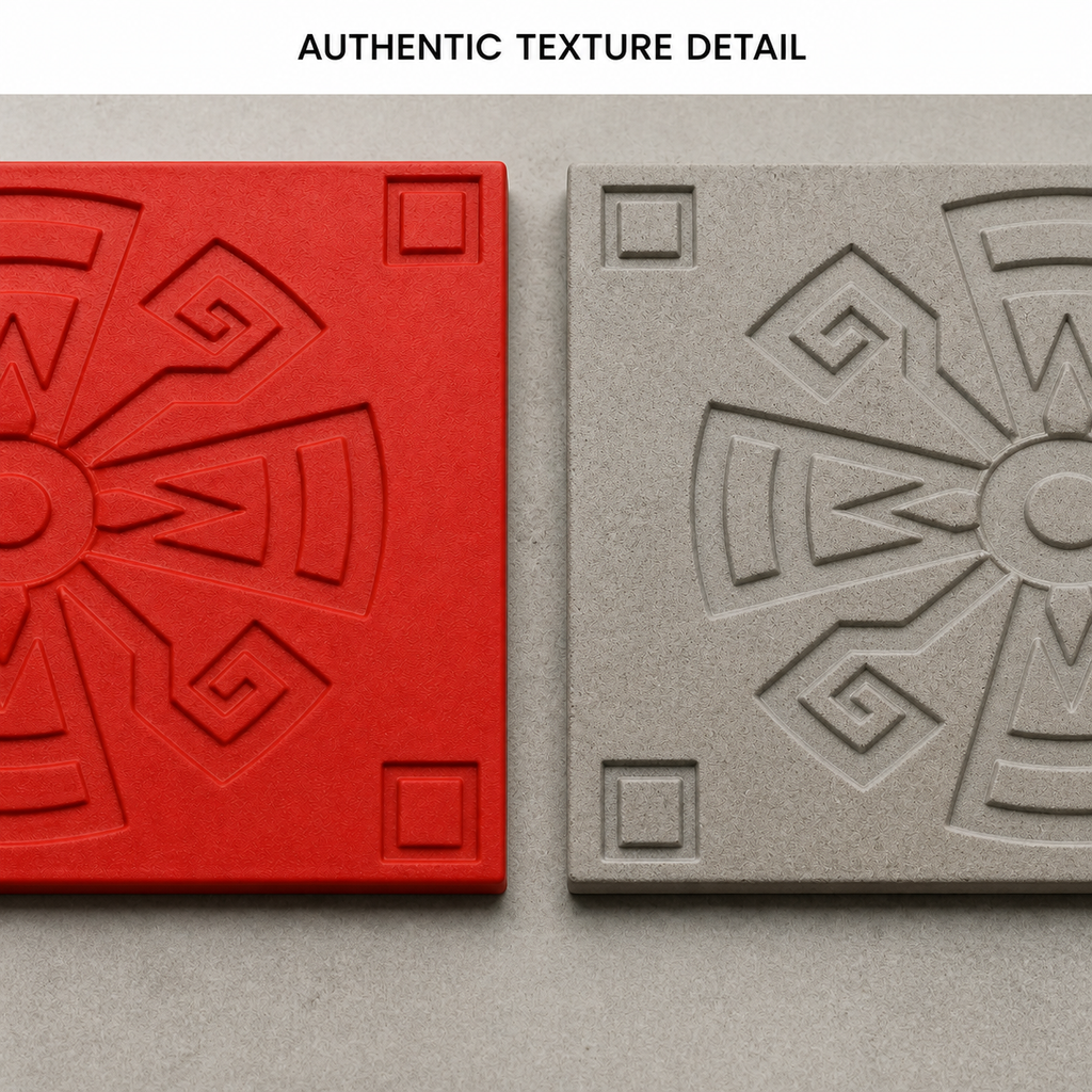 FX-130 molde de relieve con medallón geométrico de sol - detalle de textura