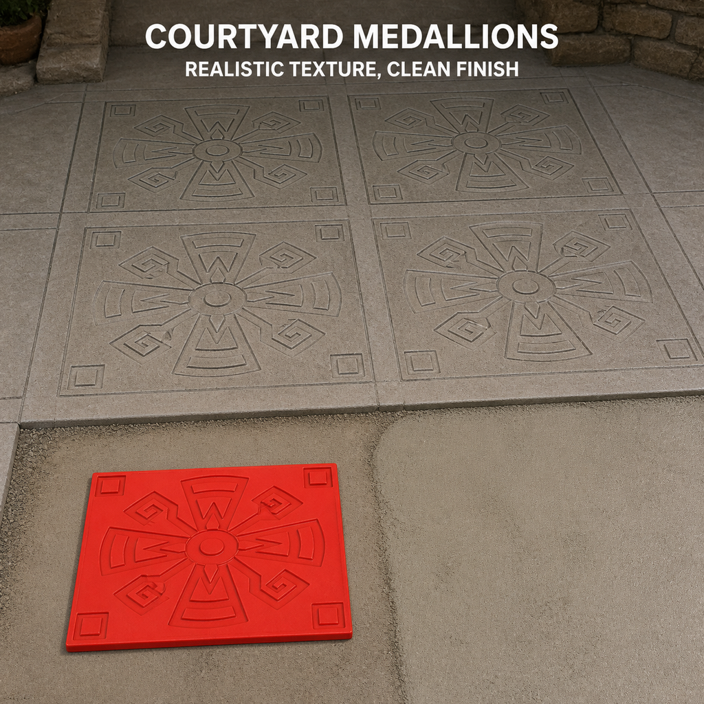 FX-130 molde de relieve con medallón geométrico de sol - aplicación 1