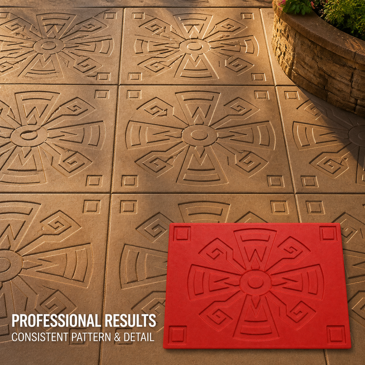 FX-130 molde de relieve con medallón geométrico de sol - resultados profesionales