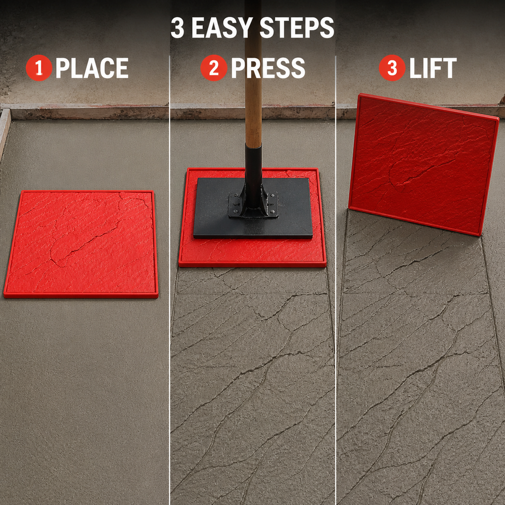 FX-131 Natural Slate Concrete Texture Skin - three steps