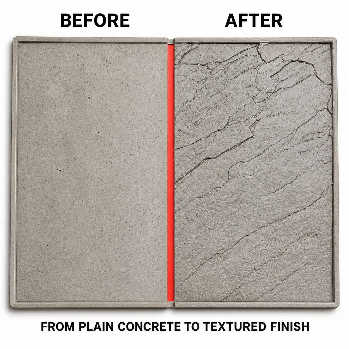 FX-131 Natural Slate Concrete Texture Skin - before after
