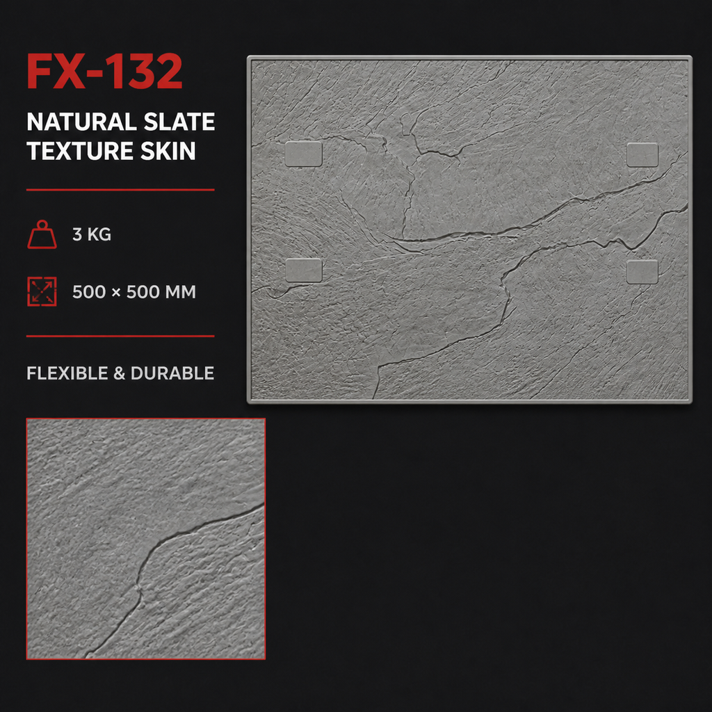FX-132 جلد خرسانة مربع بملمس صخري - المواصفات