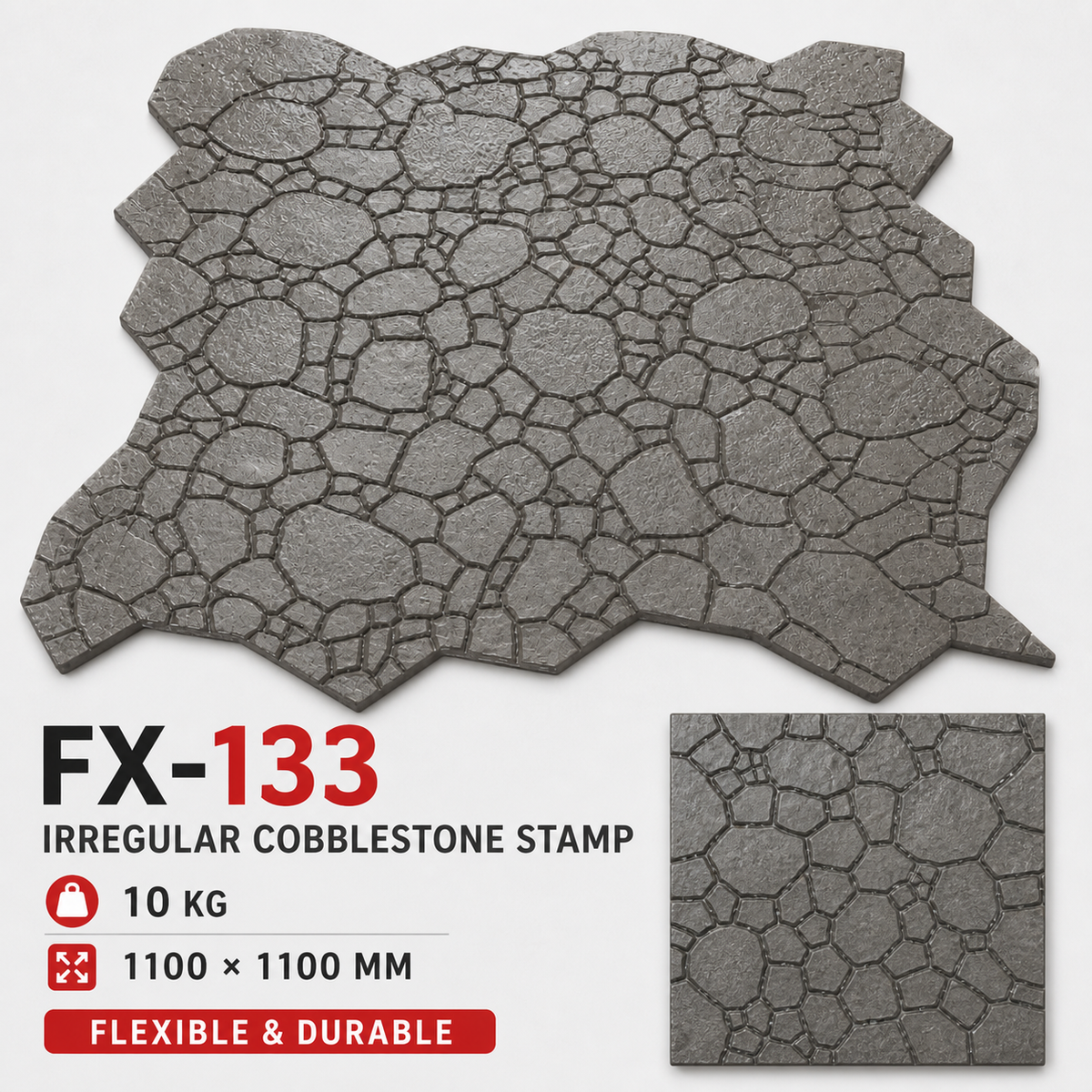 FX-133 ایکسپوزڈ ایگریگیٹ کنکریٹ ٹیکسچر میٹ - وضاحتیں