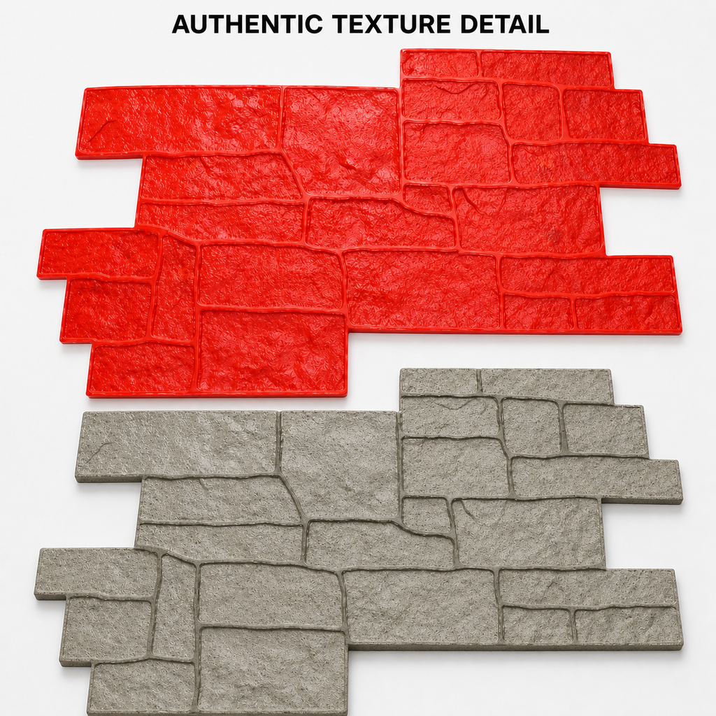 FX-137 Stacked Stone Concrete Wall Stamp - texture detail