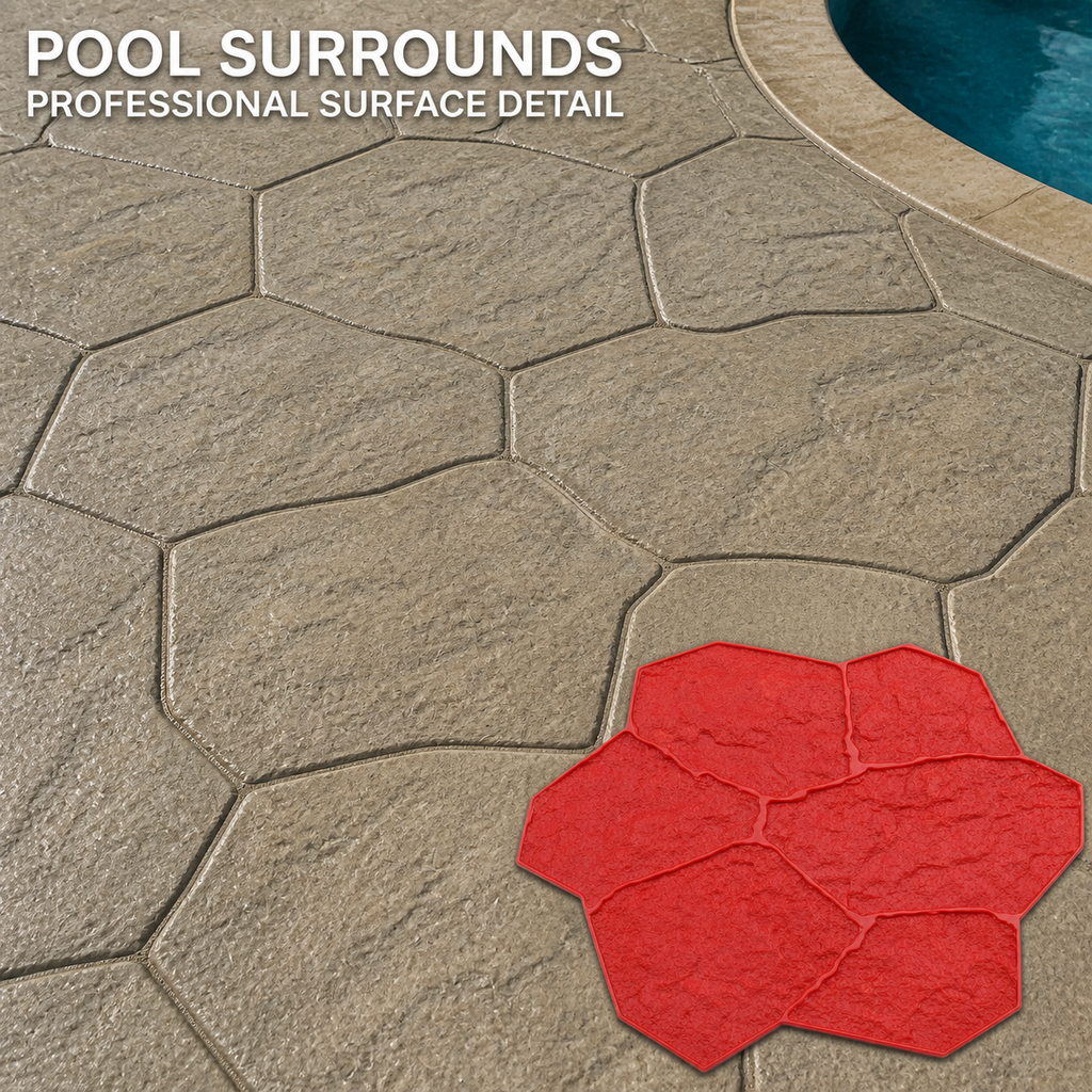 FX-139 Большой штамп для бетона, имитирующий натуральный песчаник - применение 3.