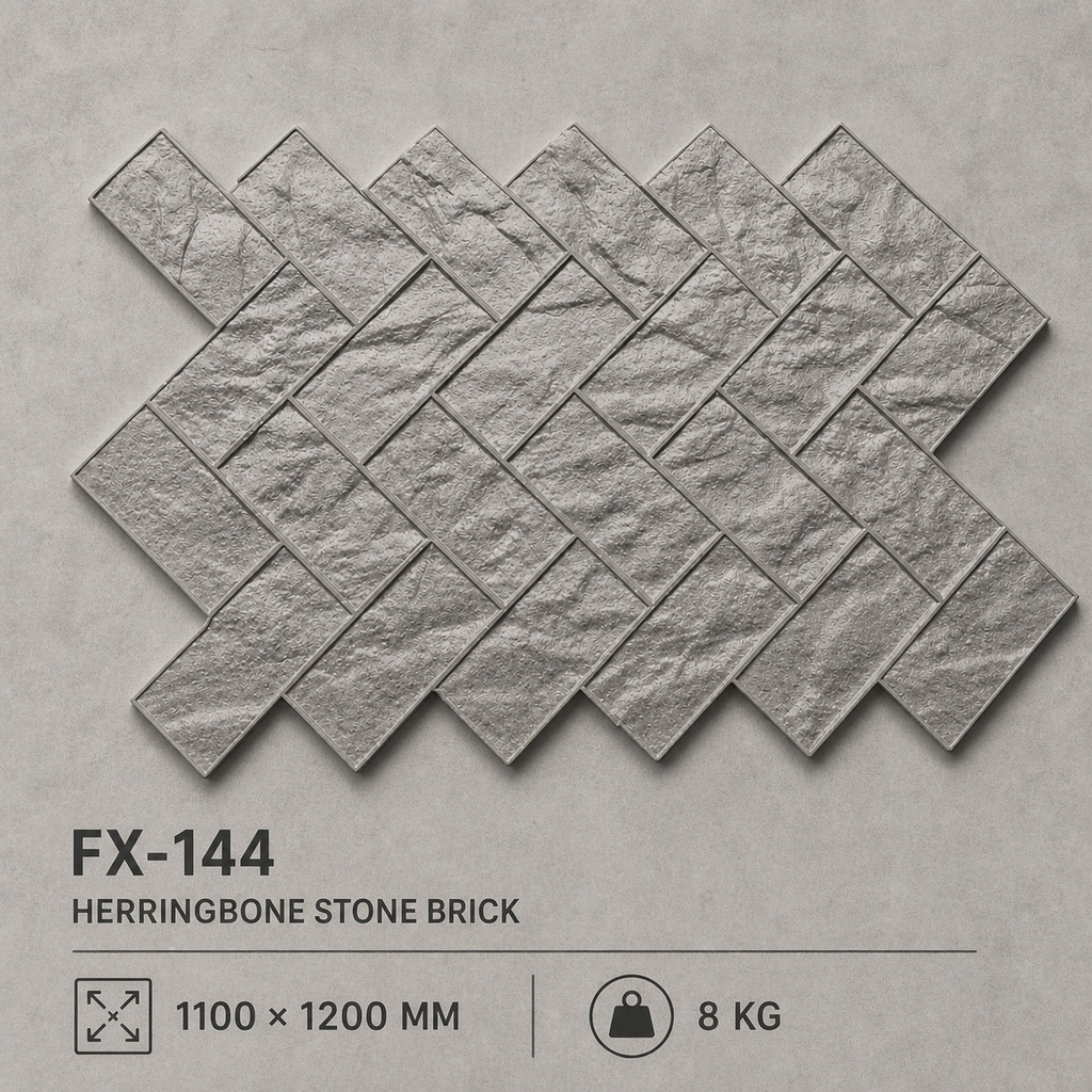 FX-144 ແມ່ພິມຫີນລາຍ Diamond Basketweave - ຂໍ້ກໍານົດສະເພາະ