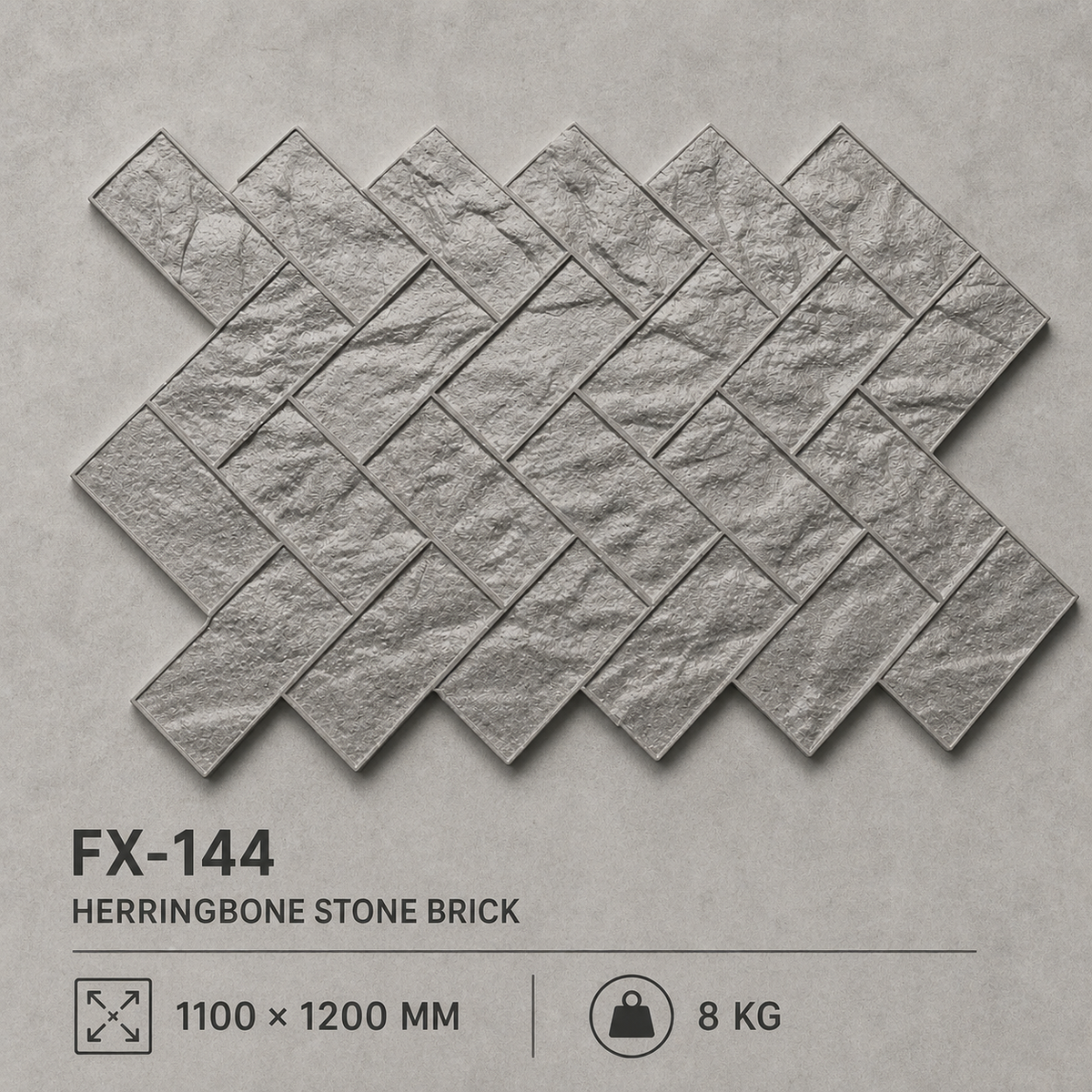 FX-144 ແມ່ພິມຫີນລາຍ Diamond Basketweave - ຂໍ້ກໍານົດສະເພາະ