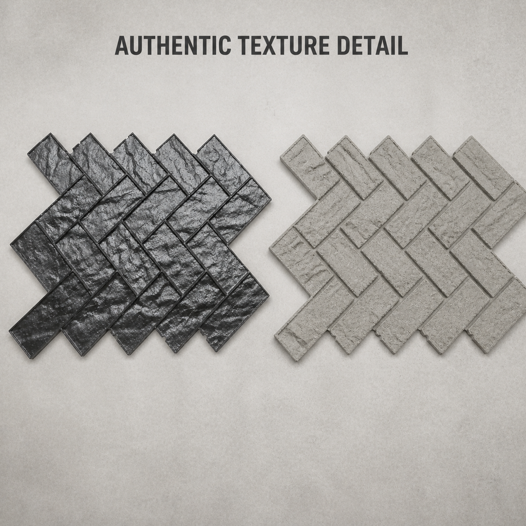 FX-144 ແມ່ພິມຫີນລາຍ Diamond Basketweave - ລາຍລະອຽດຜິວລາຍ
