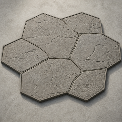 FX-145 Compact Flagstone Hex Cluster Stamp - hero