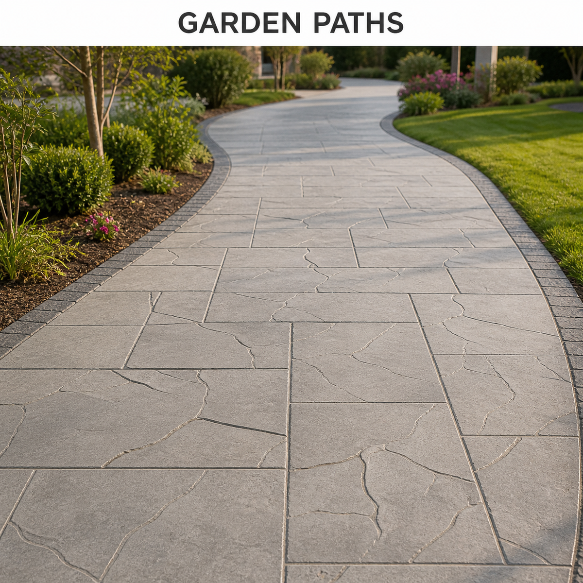 FX-146 Artistic Slate Tile Stamp Panel - garden paths