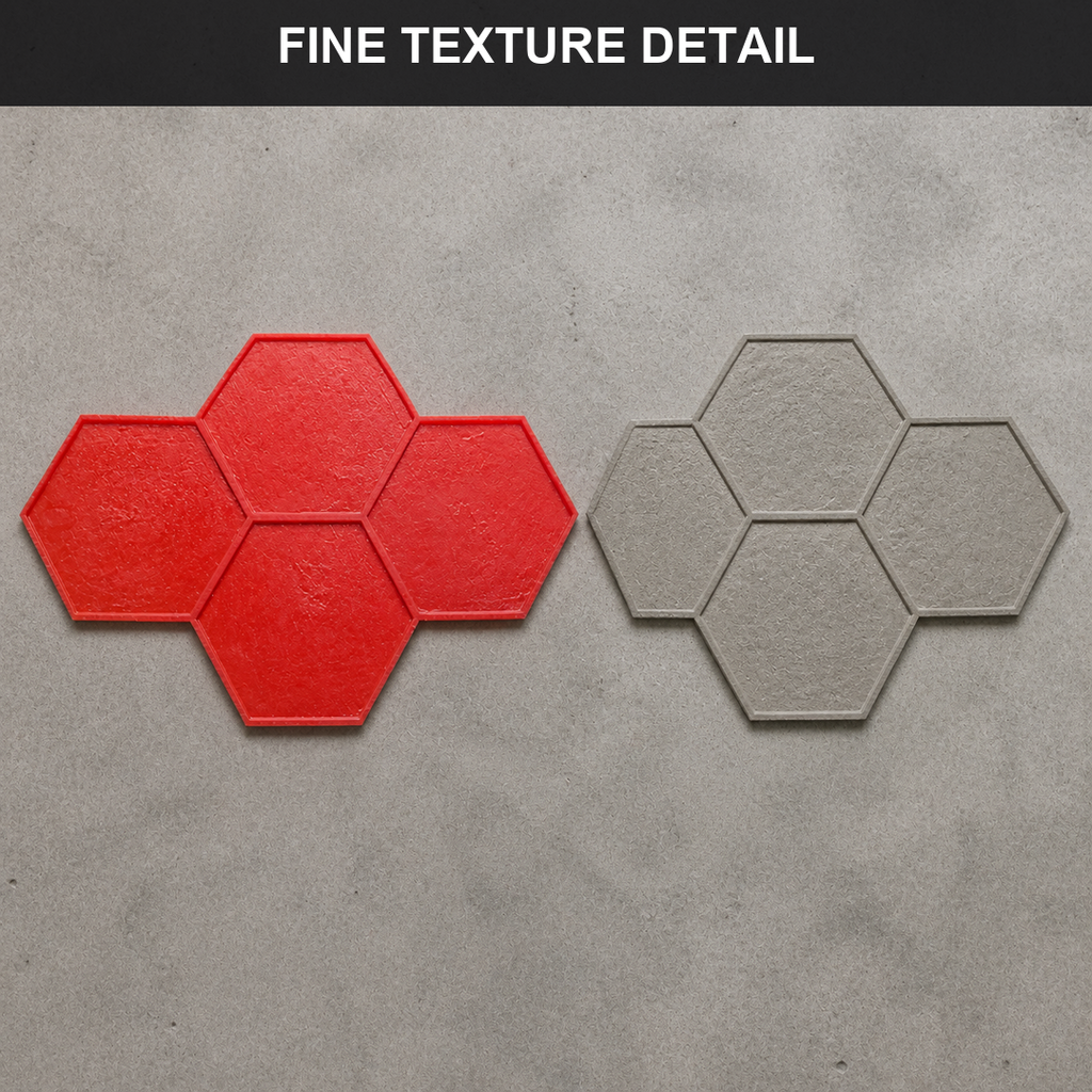 FX-164 Four-Hexagon Honeycomb Paver Stamp - texture detail