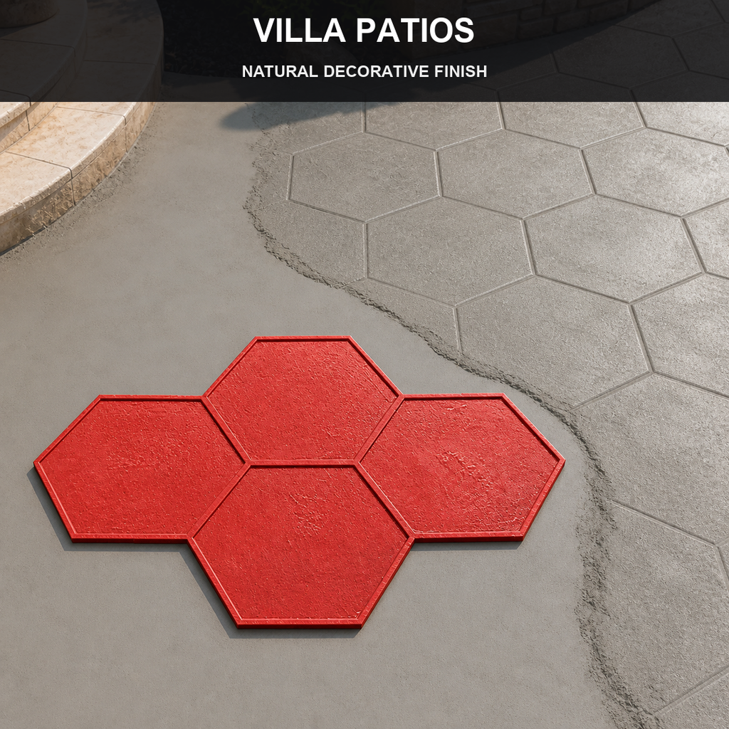 FX-164 Four-Hexagon Honeycomb Paver Stamp - villa patios