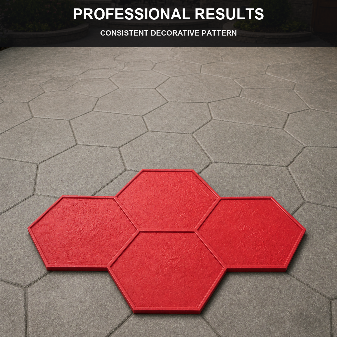 FX-164 Four-Hexagon Honeycomb Paver Stamp - professional results