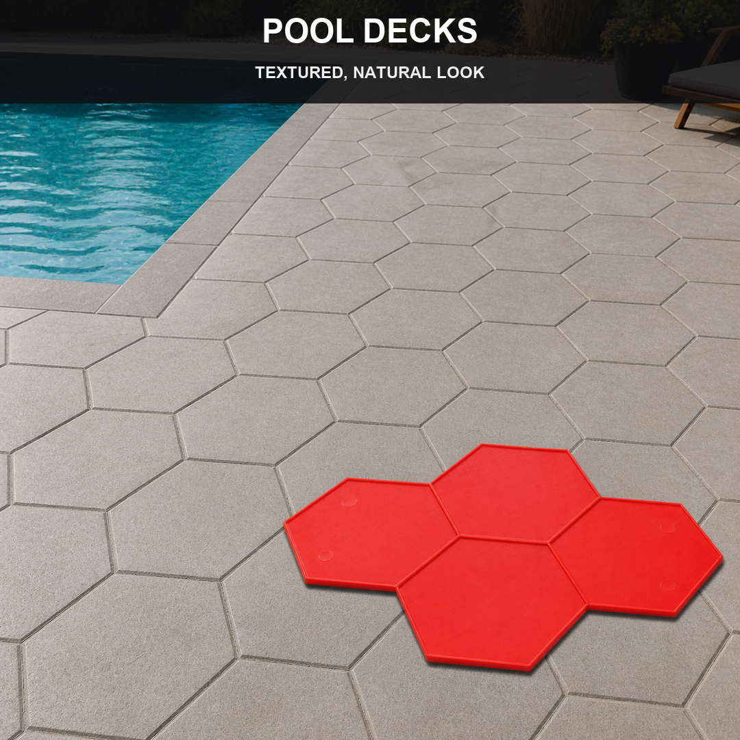 FX-165 Large Honeycomb Paver Stamp - pool decks