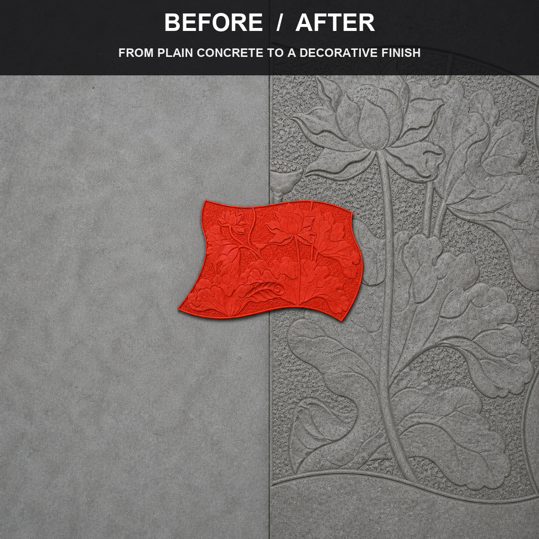 FX-166 panel decorativo de relieve con enredadera floral - antes y después