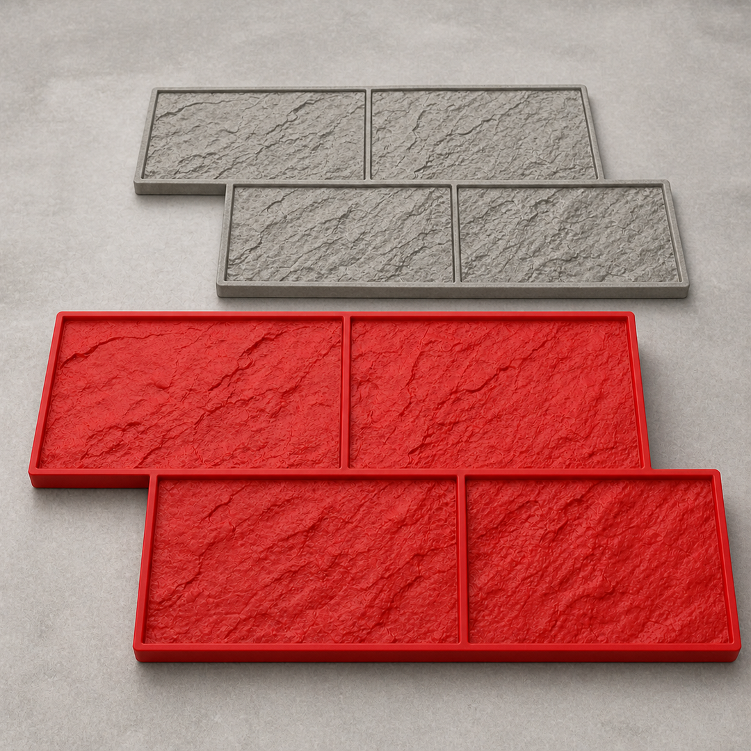 Ștampă pentru beton FX-169, model panou dublu tip ashlar.