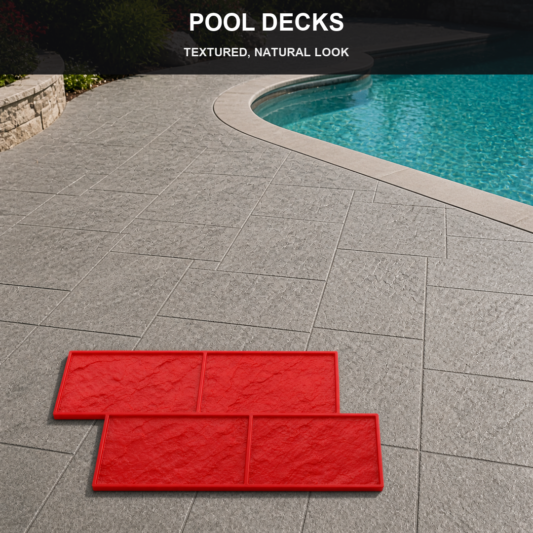 Ștampilă pentru beton FX-169, model Ashlar, pentru zone de piscină.