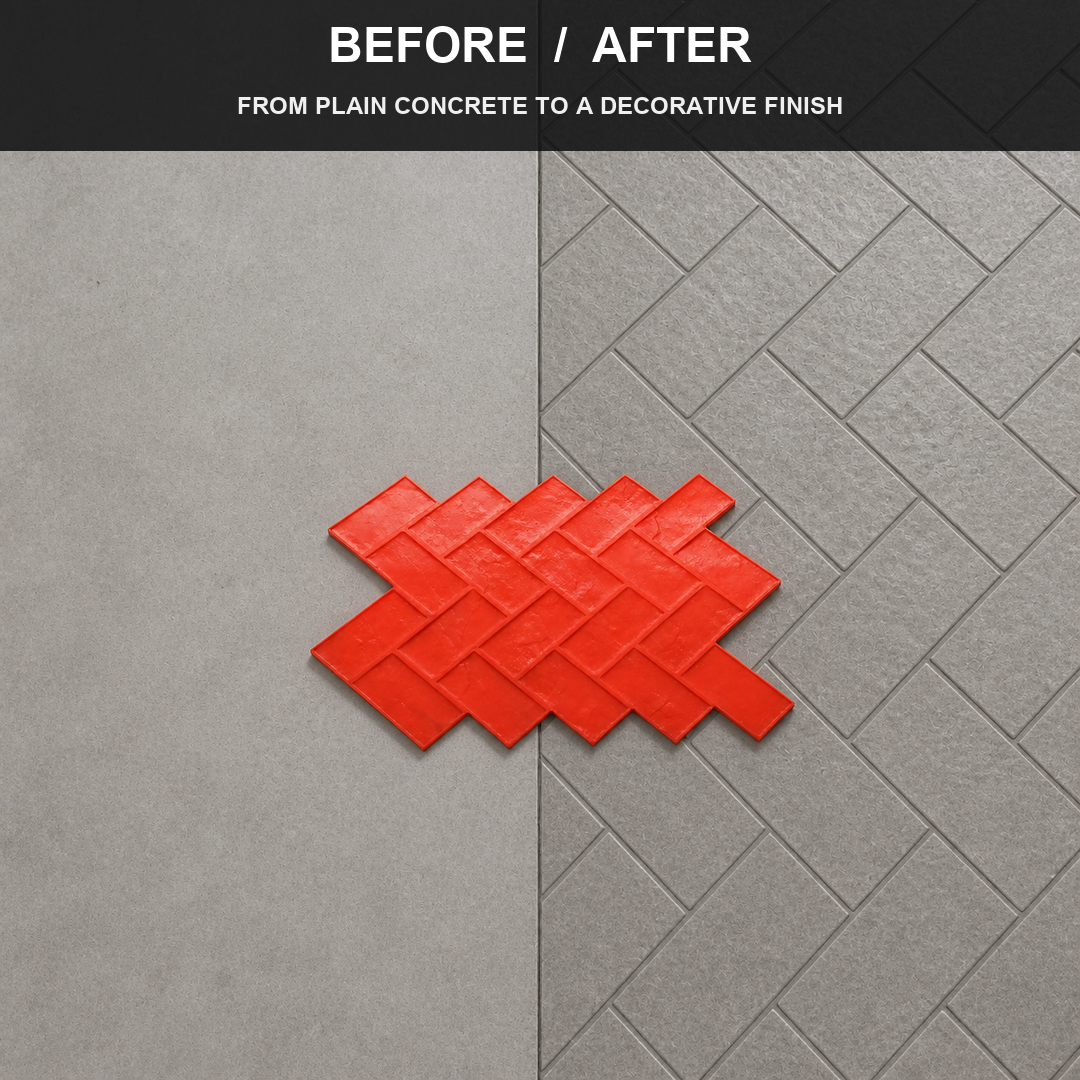 FX-170, mẫu gạch Herringbone chéo - trước và sau