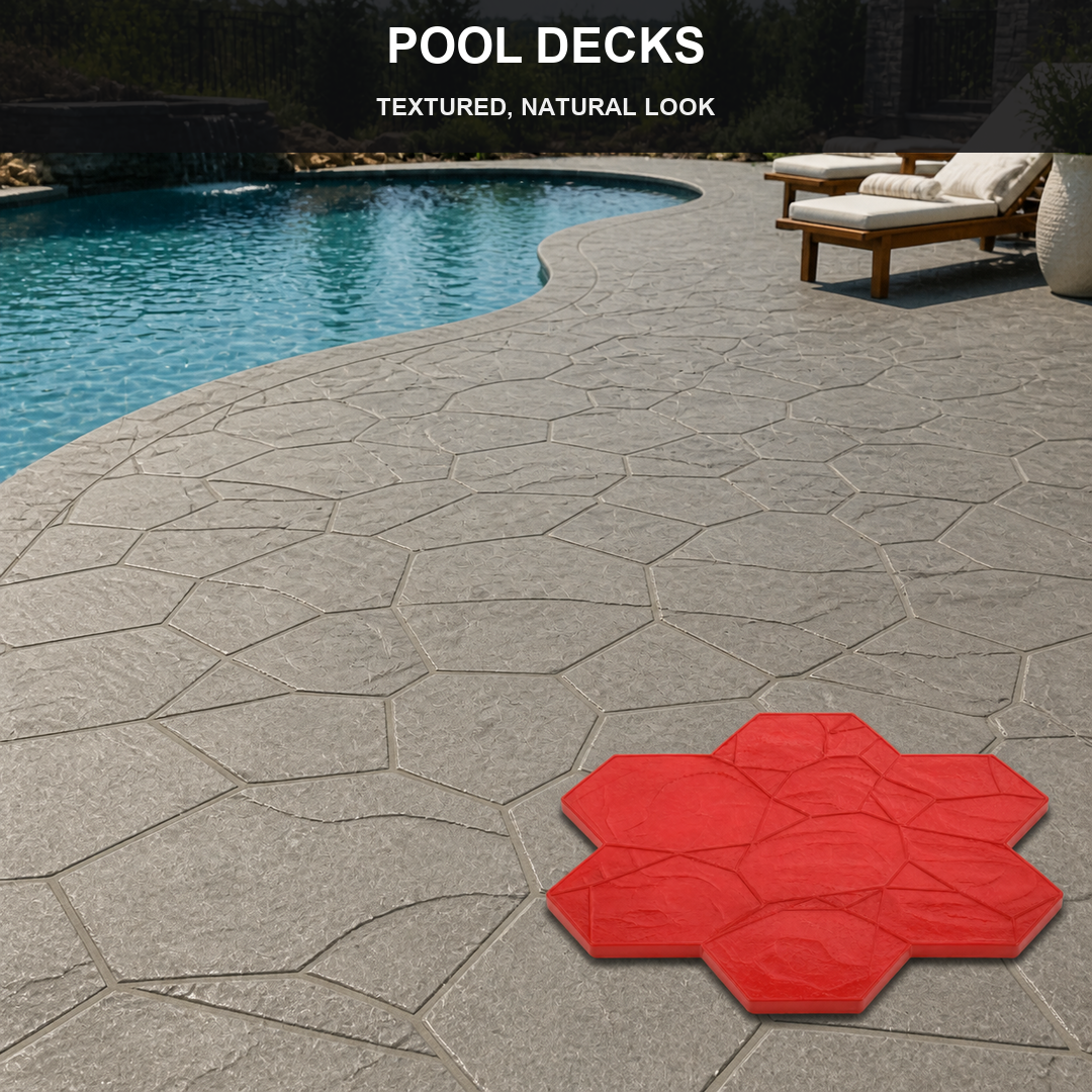 Panel Setem Flagstone Tidak Sekata FX-171 - dek kolam