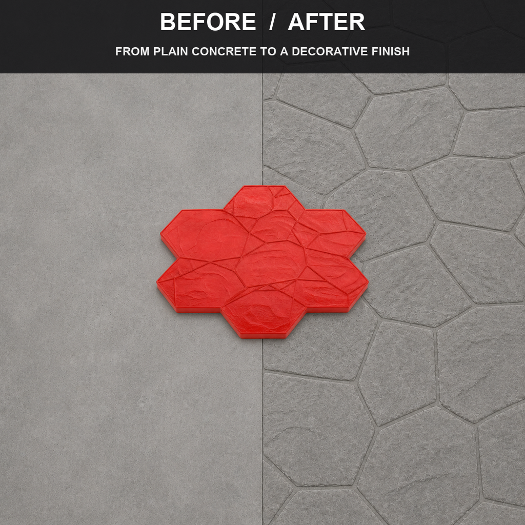 FX-171 Panel Acuan Cap Flagstone Tidak Sekata - sebelum selepas