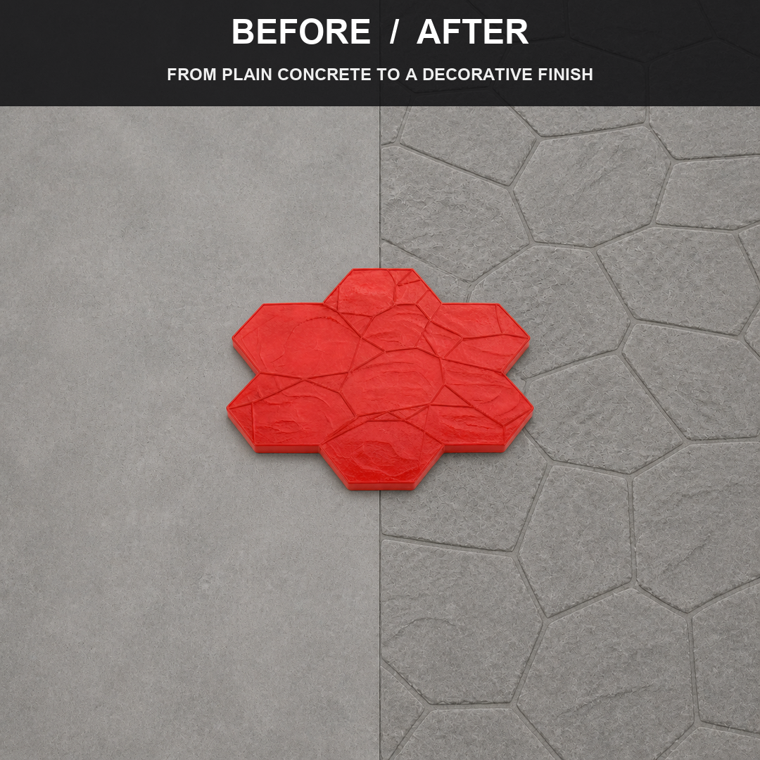 FX-171 Panel Acuan Cap Flagstone Tidak Sekata - sebelum selepas