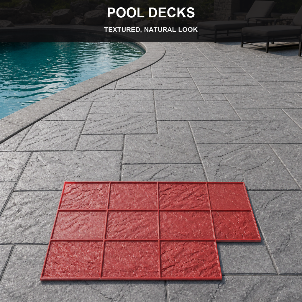 FX-174 Modular Ashlar Tile Stamp Panel - terrazas de piscina